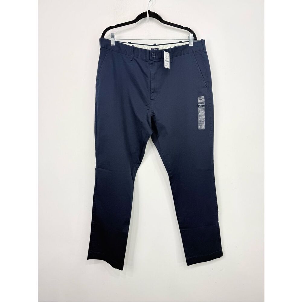 J. Crew Flex Navy Blue Athletic Slim Cotton Business Casual Dress Pants NEW